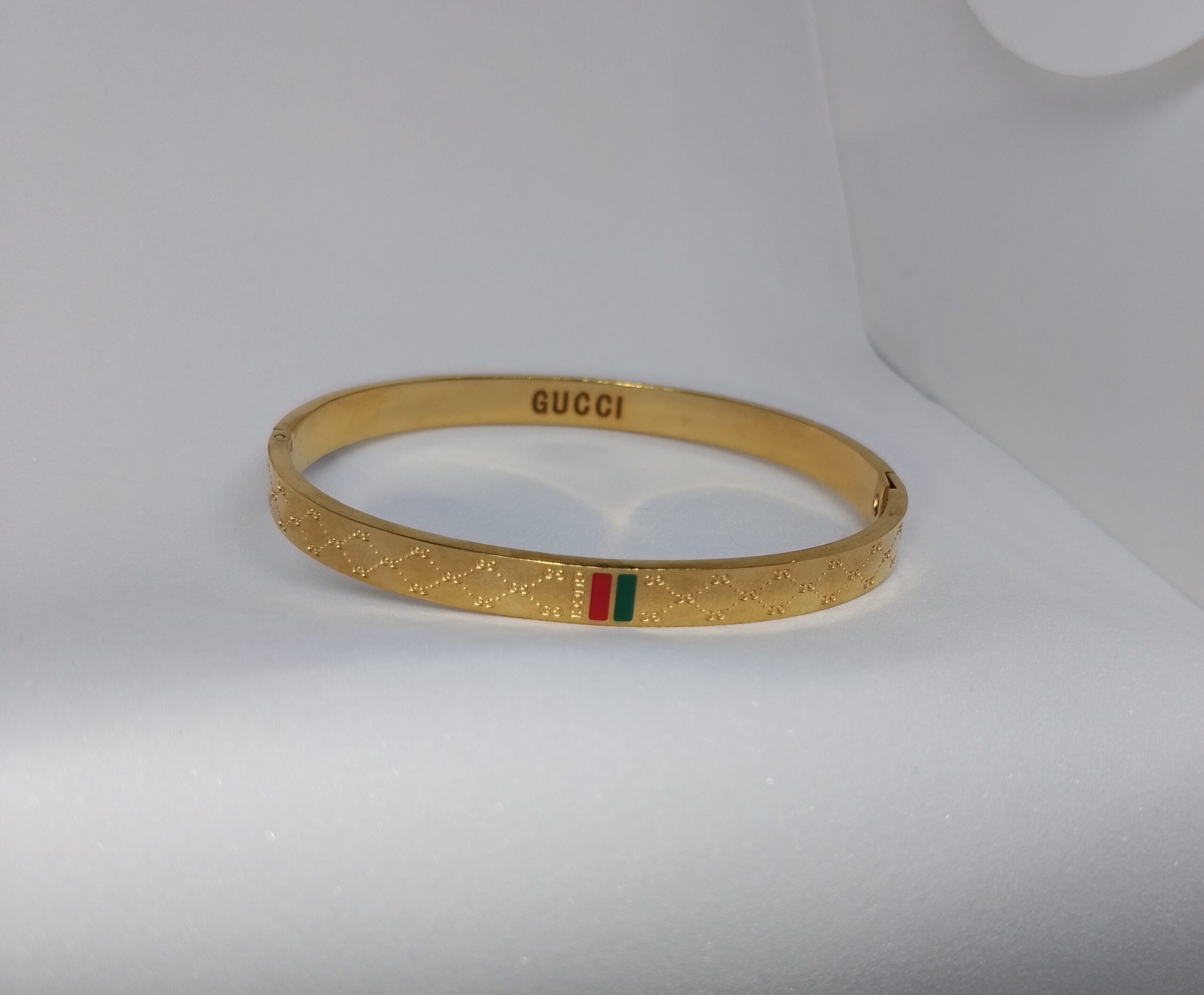 Red & Green Line Golden Bracelet